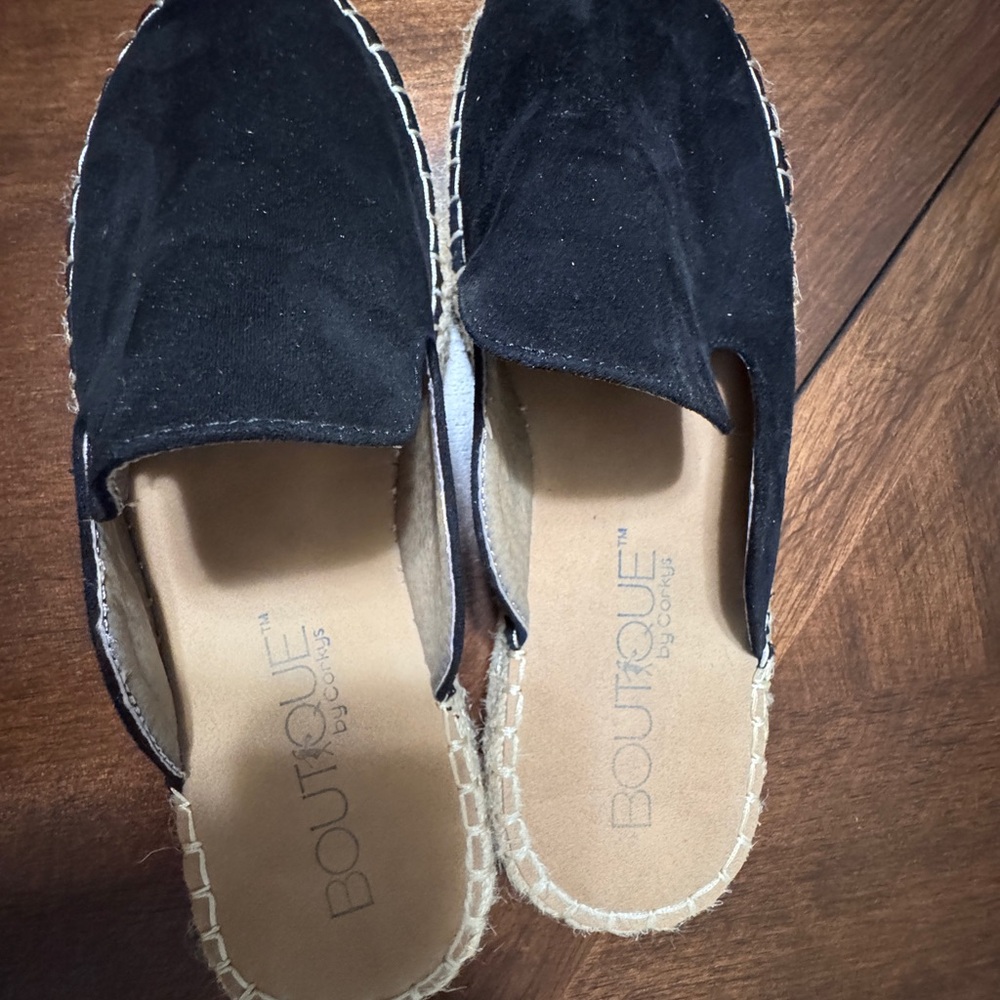Boutique by Corkys- "Taffy"  Black Slip-On Espadrilles size 8